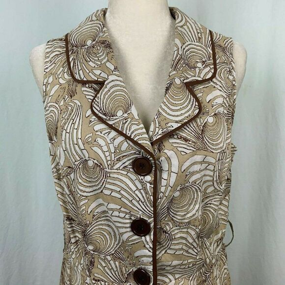 Mlle Gabrielle Collared Shirt Dress L Brown Tan - Picture 1 of 7